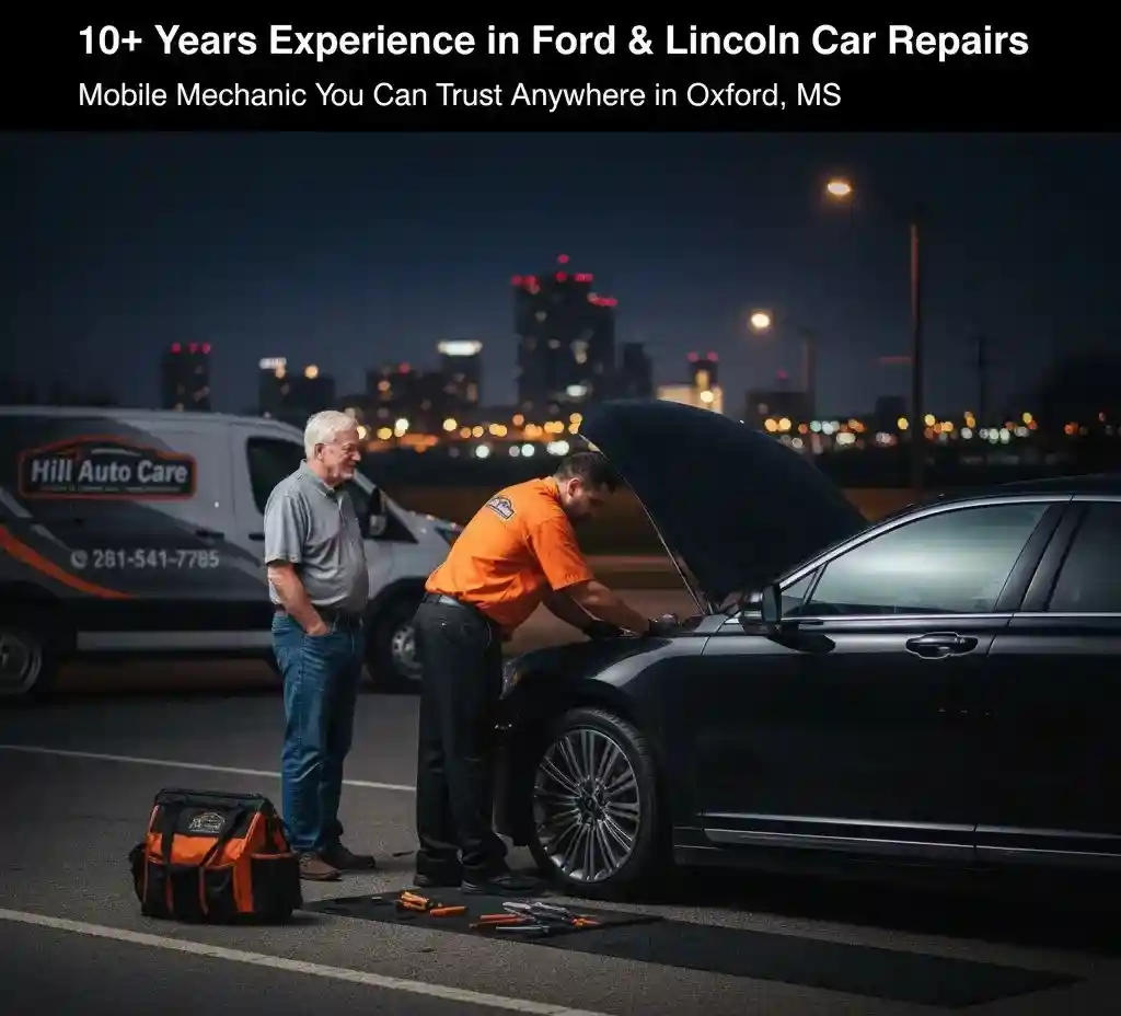 Mobile mechanic servicing car at home in Oxford MS